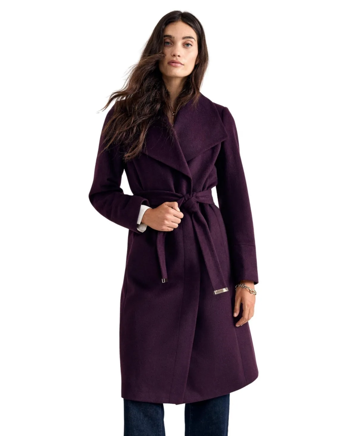 Nicci Wool-Blend Belted Wrap Coat by Phase Eight