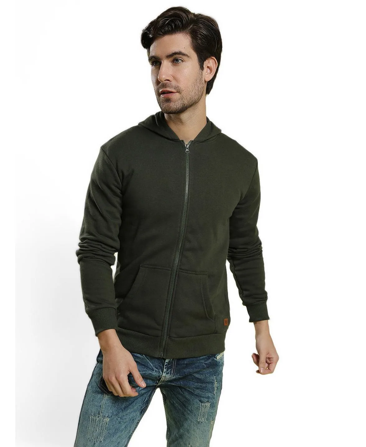 Full-Zip Kangaroo Pocket Hoodie by Cahoot