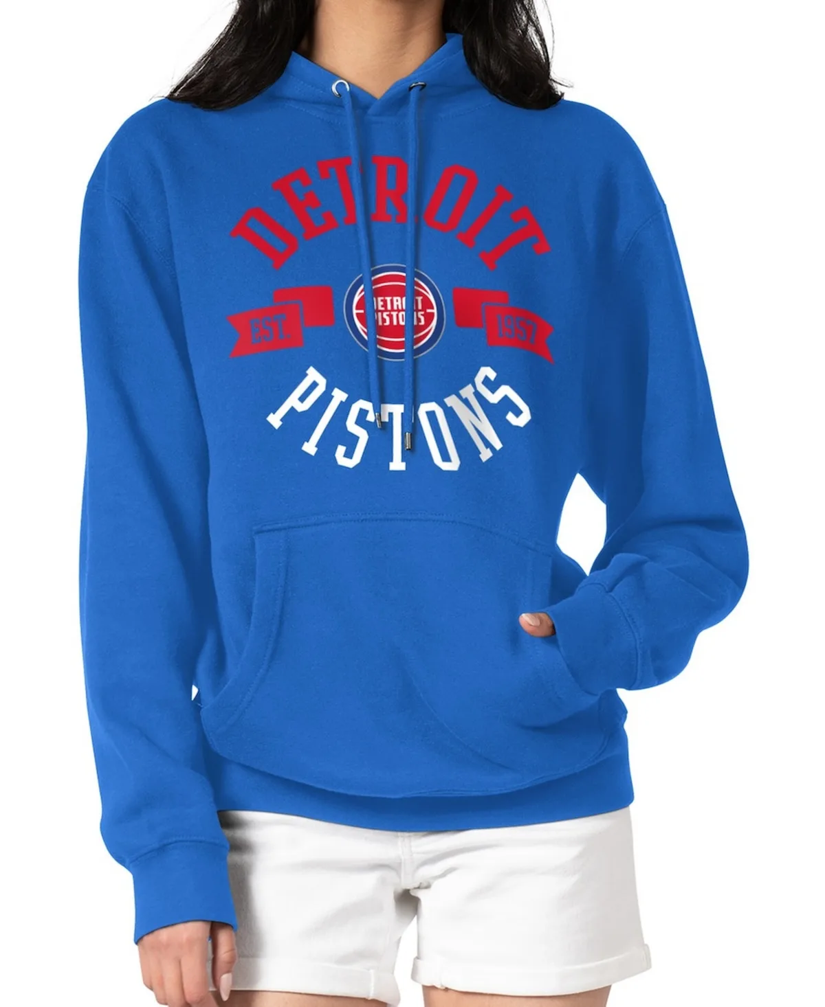 G-Iii 4Her by Carl Banks Detroit Pistons City Pullover Hoodie by G-III