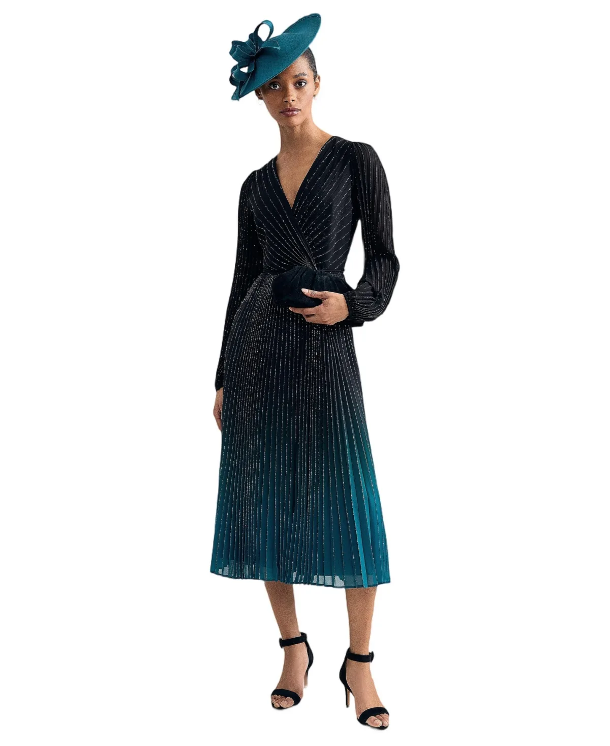Simara Wedding Guest Long-Sleeve V-Neck Midi Dress by Phase Eight