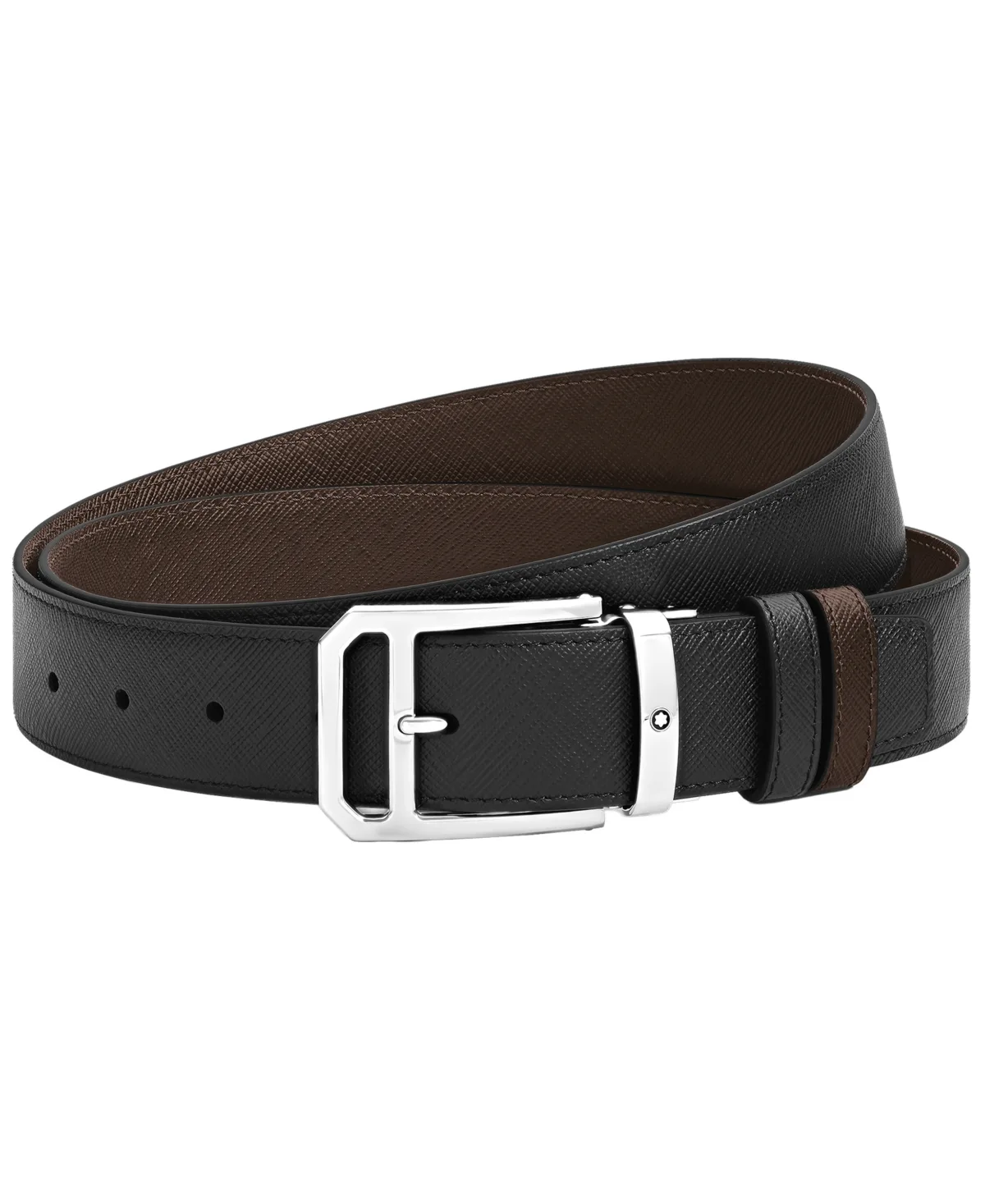 Reversible Leather Rectangular Double Buckle Belt by Montblanc