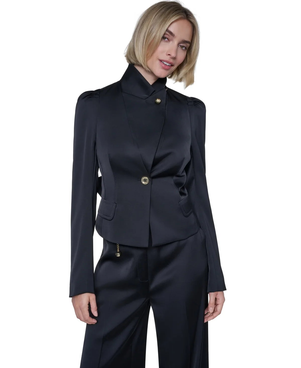 Bow Statement Satin Blazer by Sonia Rykiel