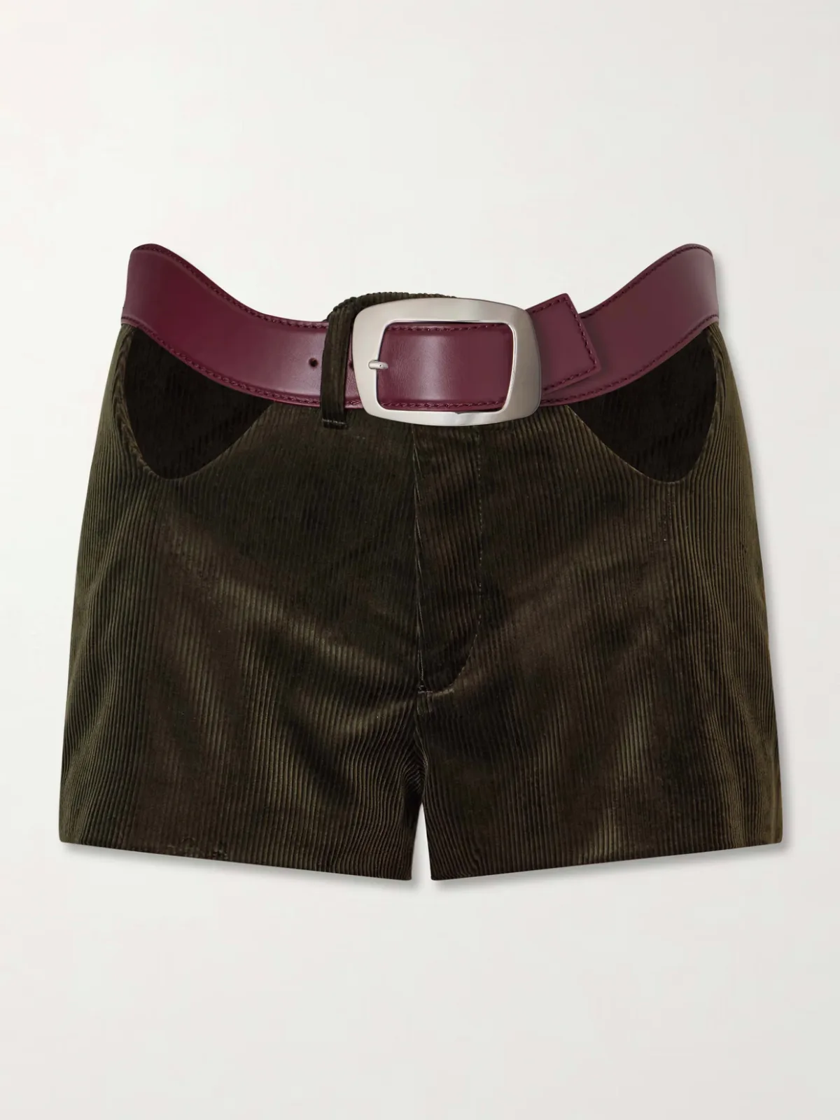 - Cut-out Cotton-corduroy Shorts -