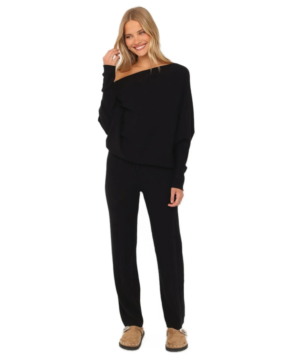 Sheena Dolman Sleeve Off-the-Shoulder Wide-Leg Top and Pants, 2-Piece Set