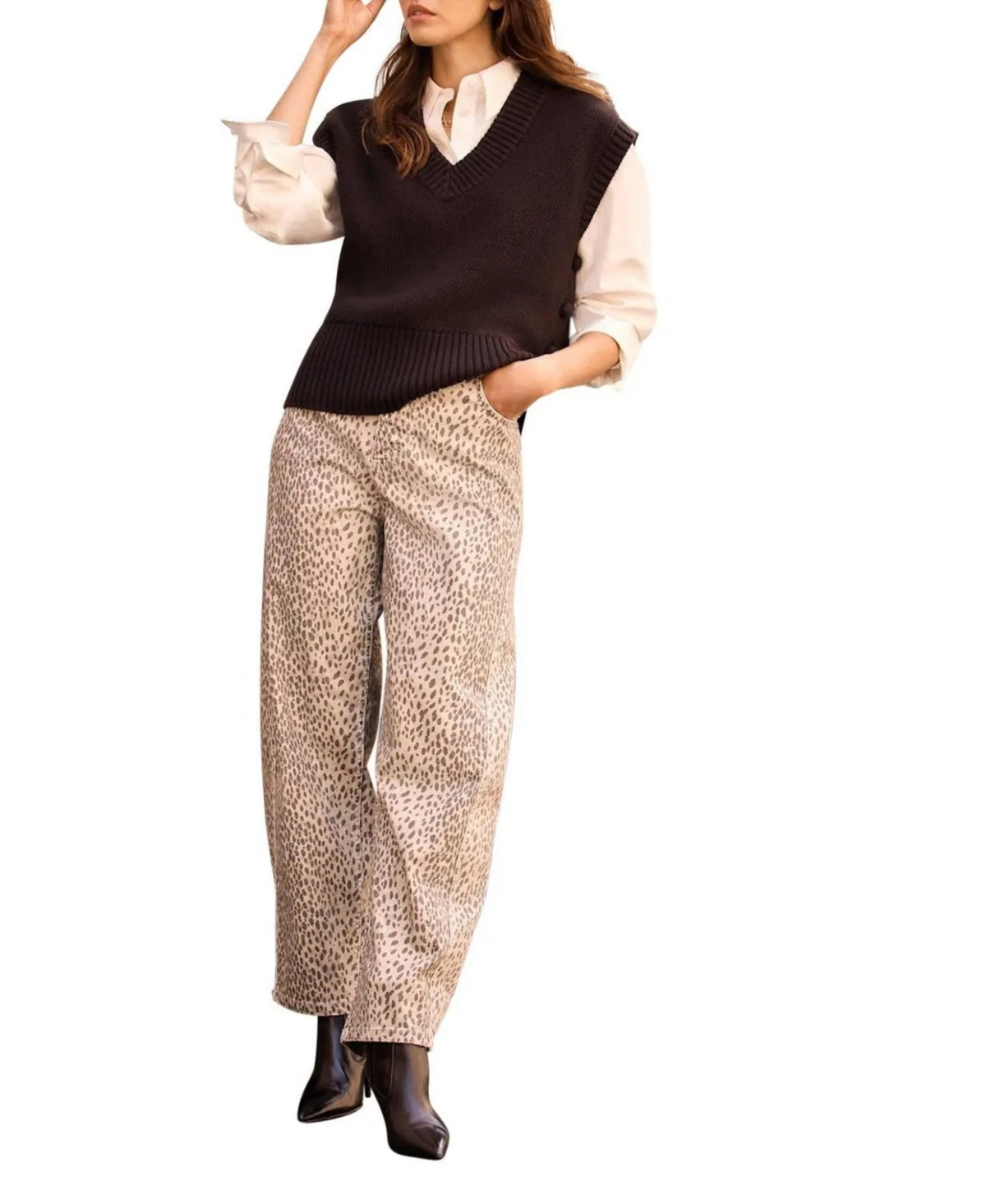 Leopard Print Tapered Jean by Mint Velvet