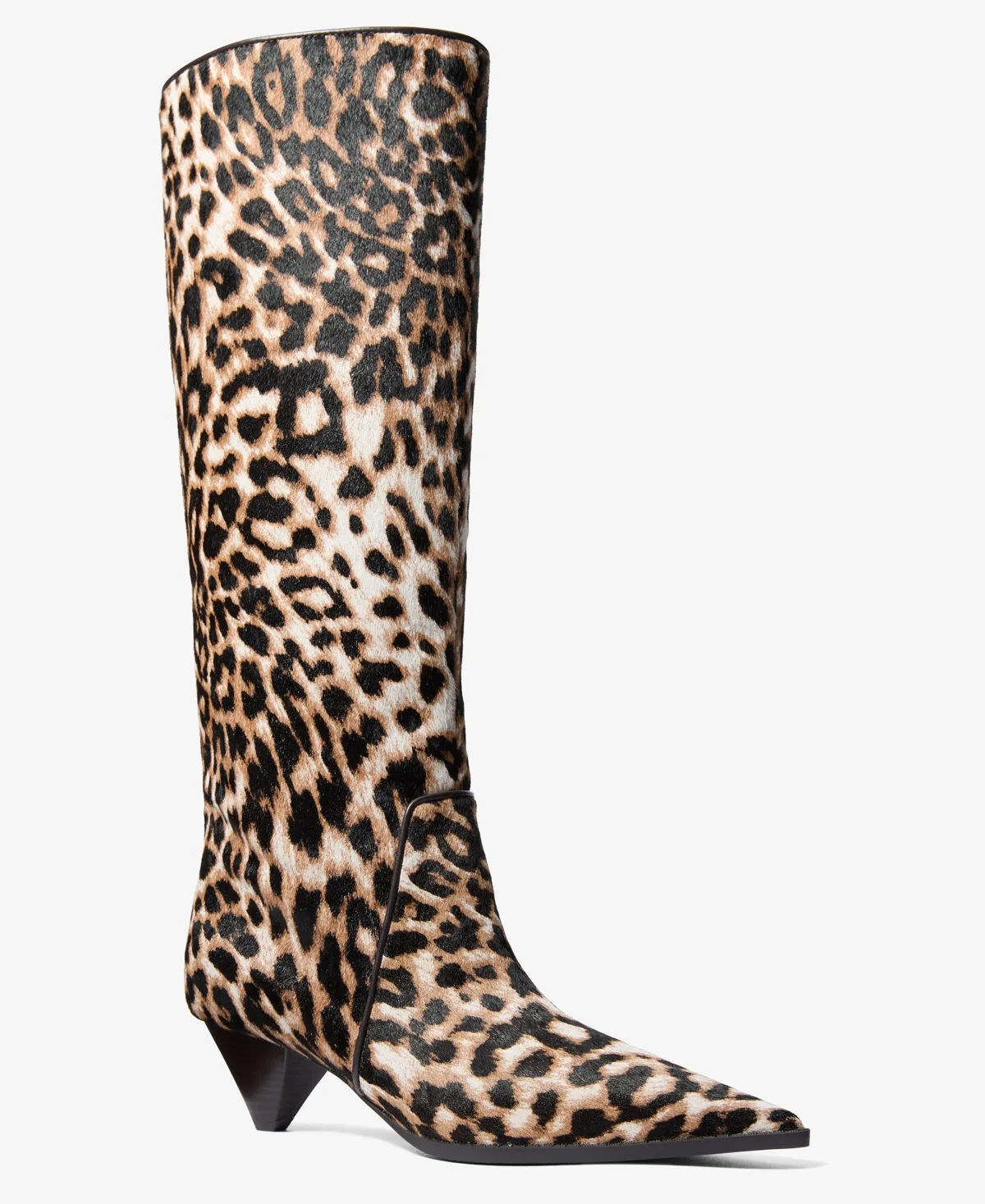Jayla Knee-High Pointed Toe Kitten Heel Leather Boots by MICHAEL Michael Kors
