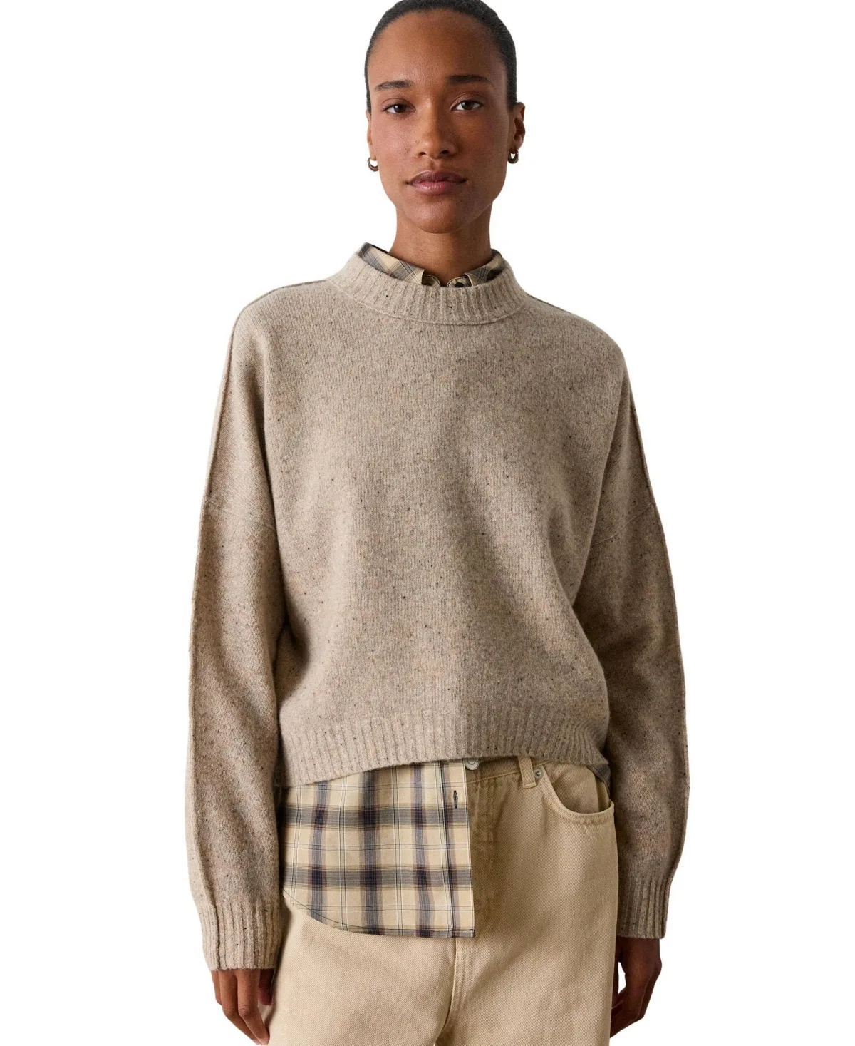 Wool Curved Hem Knit Sweater by Whistles