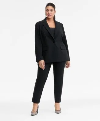 Plus Size Rhinestone Peak Lapel Blazer Skinny Pants by INC International Concepts