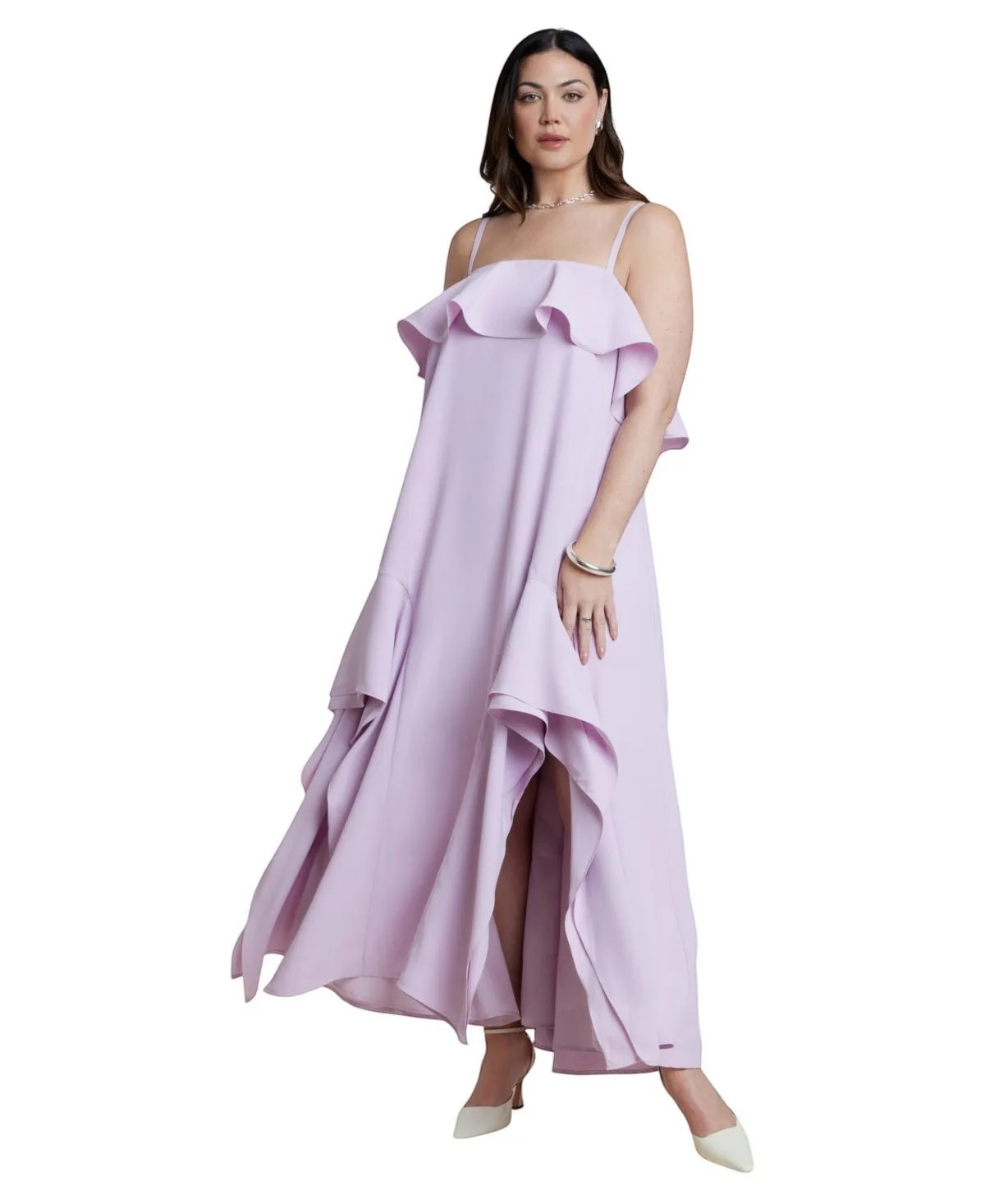 Ruffle Detail Maxi Trapeze Dress by Eloquii
