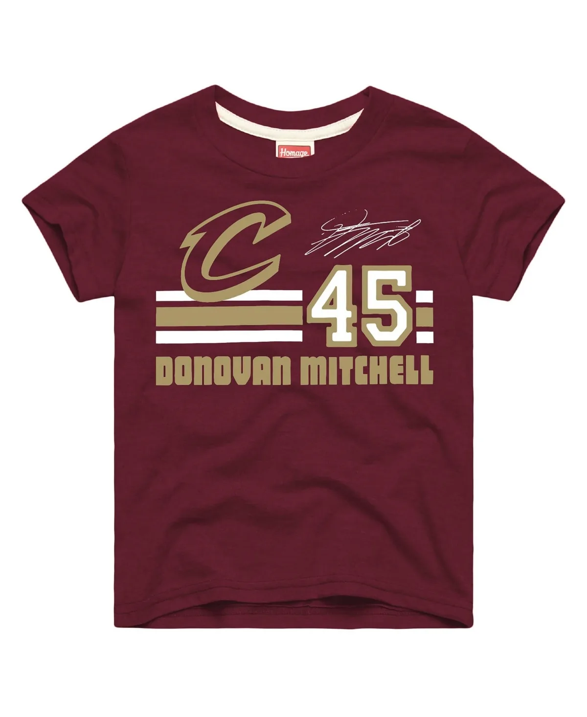 Donovan Mitchell Cleveland Cavaliers Remix Signature Name Number Tri-Blend T-Shirt by Homage