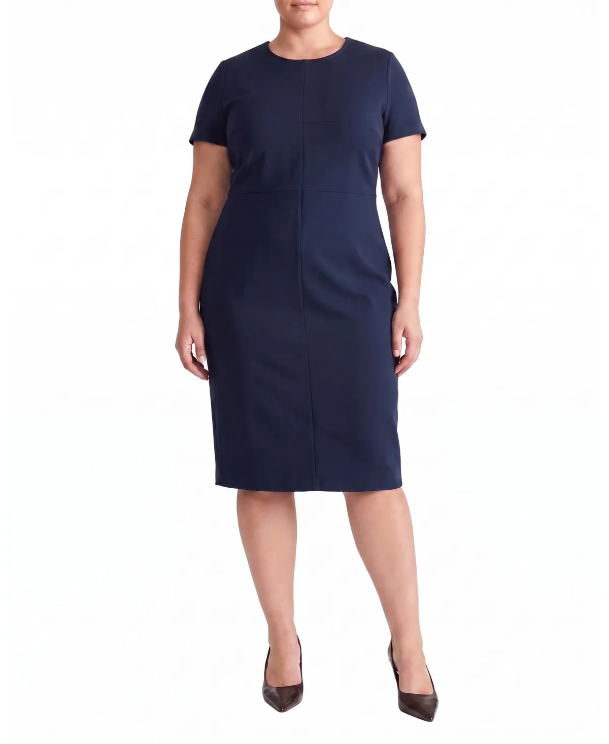 Executive Short-Sleeve Ponte Dress by Universal Standard