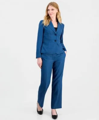 Houndstooth Wide Leg Classic Fit Jacket Pants 2 Piece Suit
