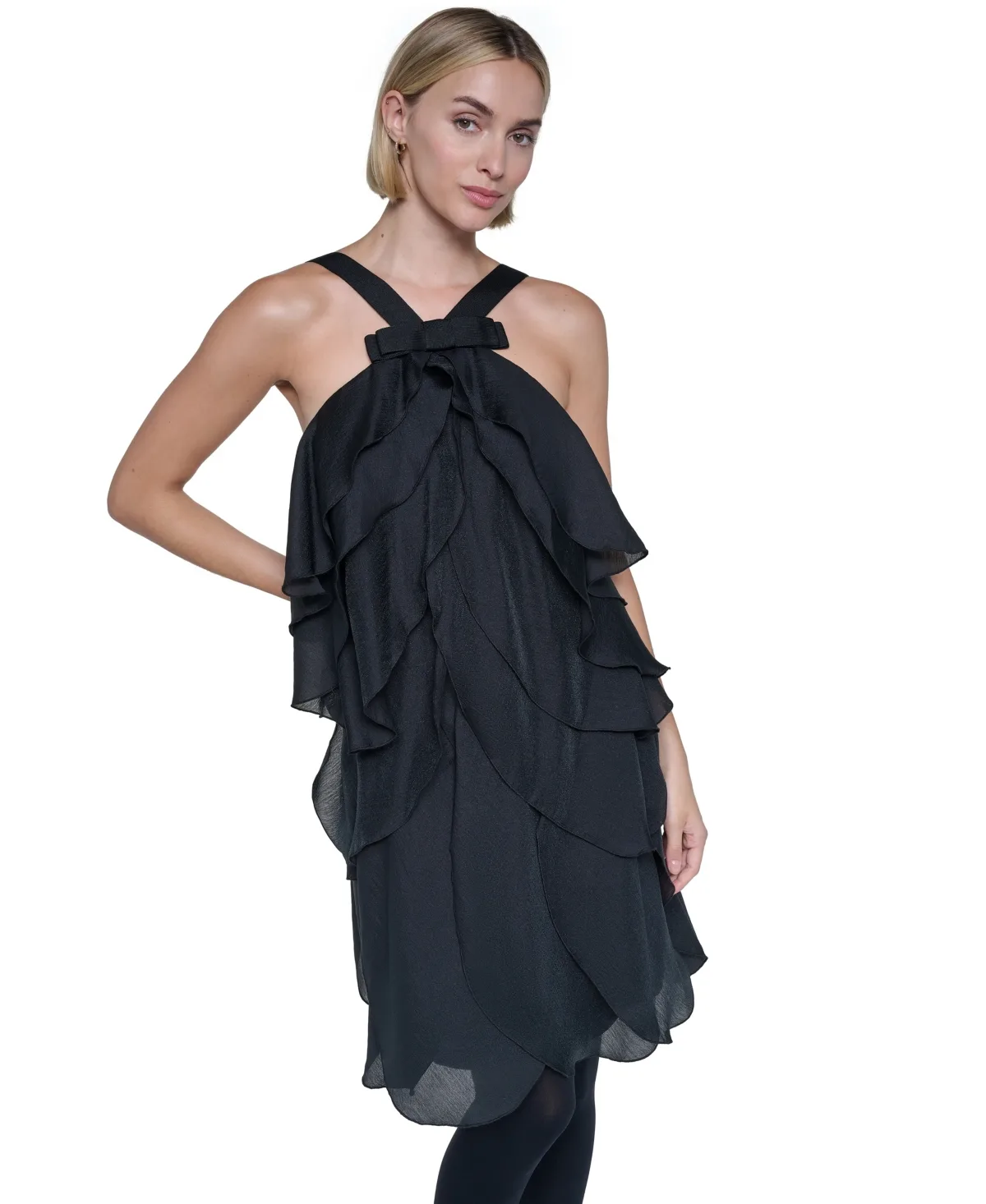 Halter Tiered-Petal Ruffle Sleeveless Dress by Sonia Rykiel
