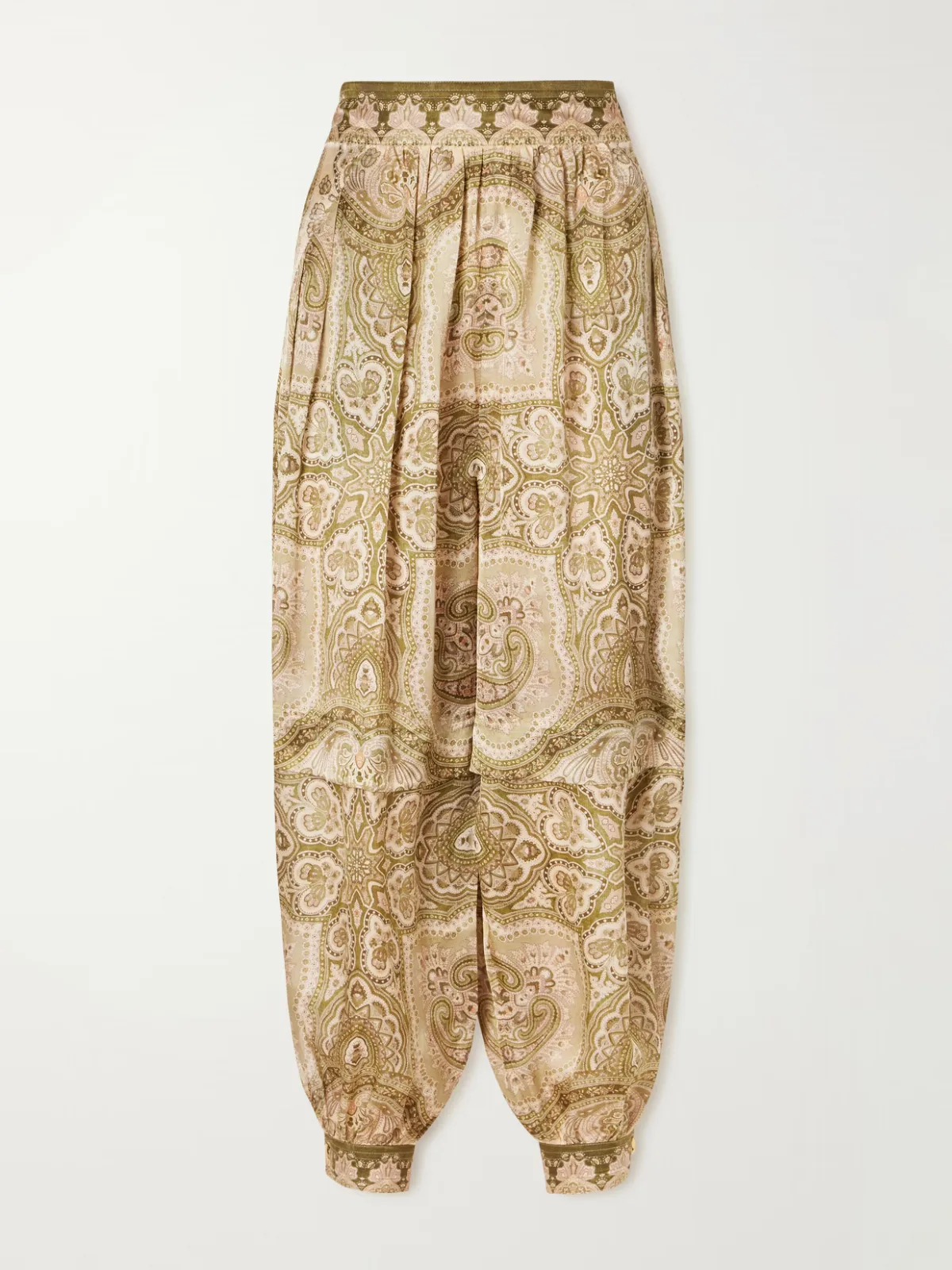 - Luna Printed Silk Tapered Pants -