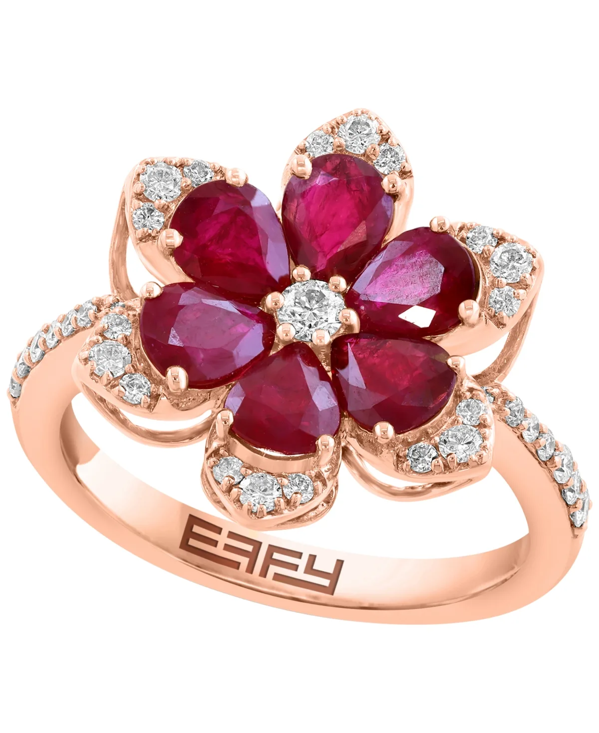 Ruby (2-1/4 ct. t.w.) & Diamond (1/3 ct. t.w.) Ring in 14k Rose Gold by Effy Collection