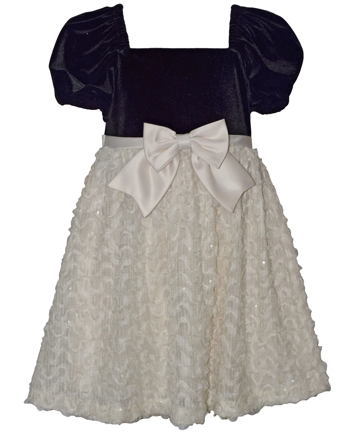 Bonaz Bodice Satin Bow Waist Dress by Bonnie Jean