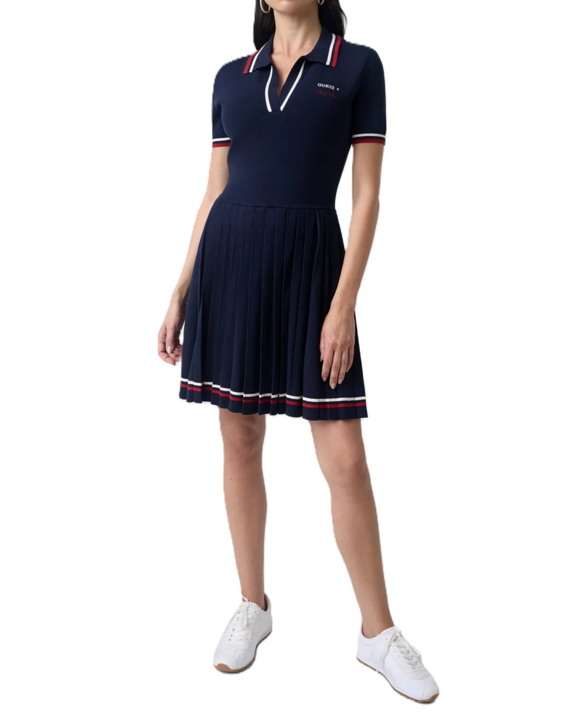 Marilyn Polo Short-Sleeve Fit and Flare Sweater Dress