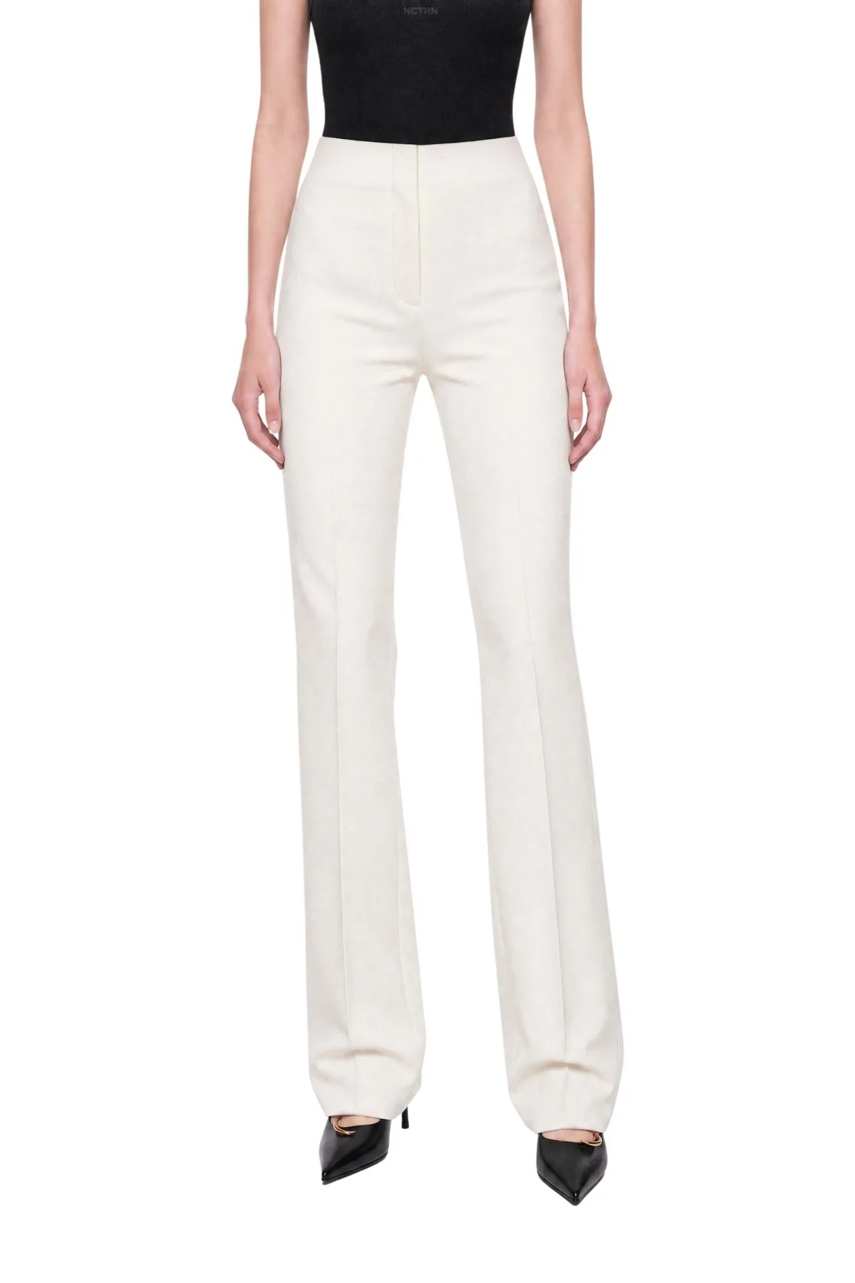 High Waist Slit Hem Trousers by Nocturne