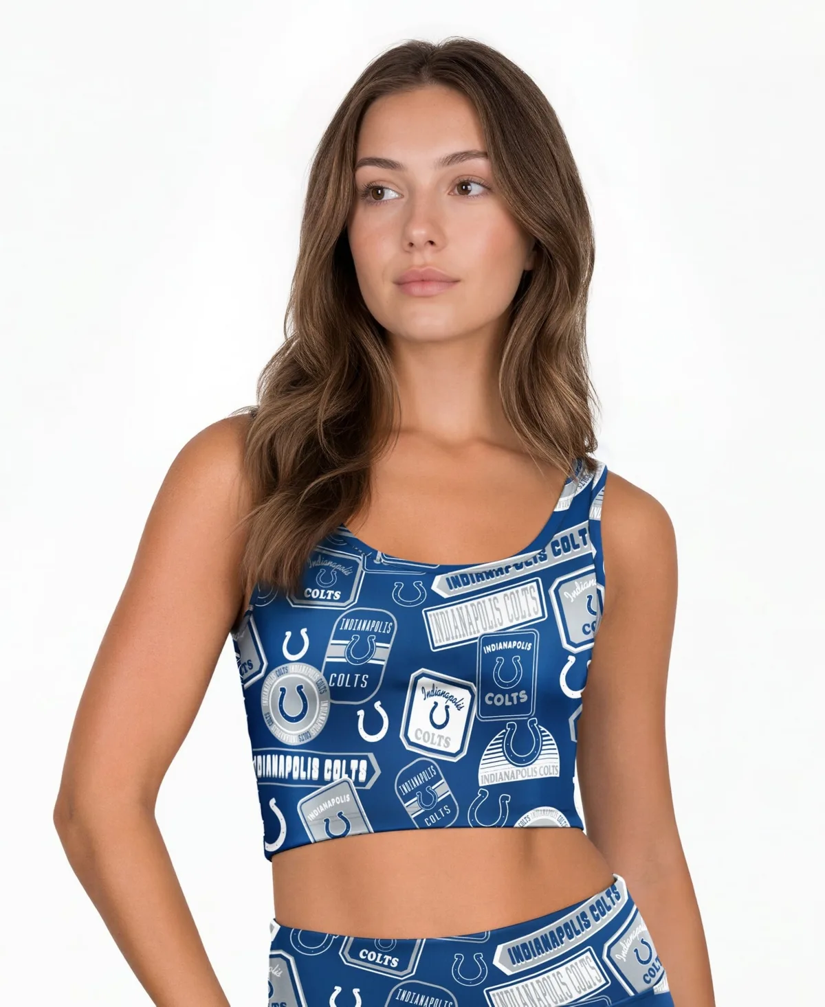 Indianapolis Colts Grady Allover Print Bralette by Concepts Sport