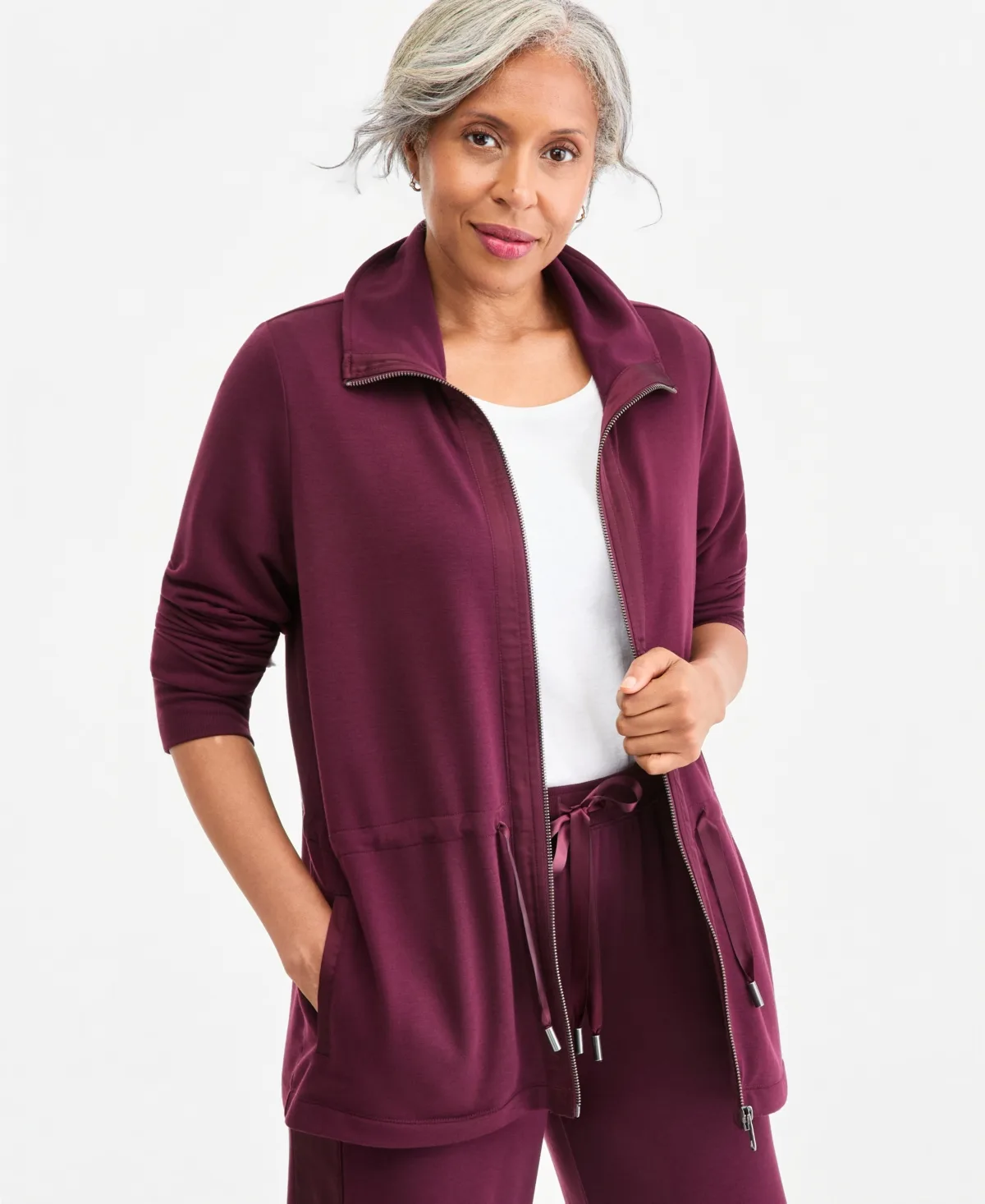 LuxLounge French Terry Zip-Up Jacket by Style & Co