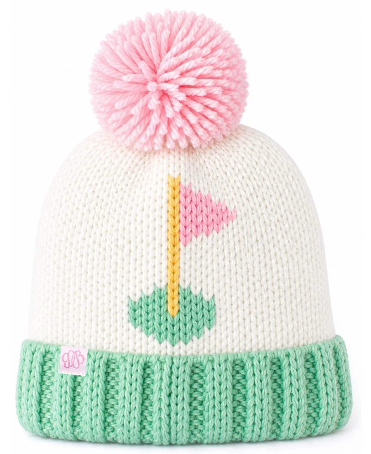 Golf Flag Pom Pom Knit Beanie by Bits & Bows