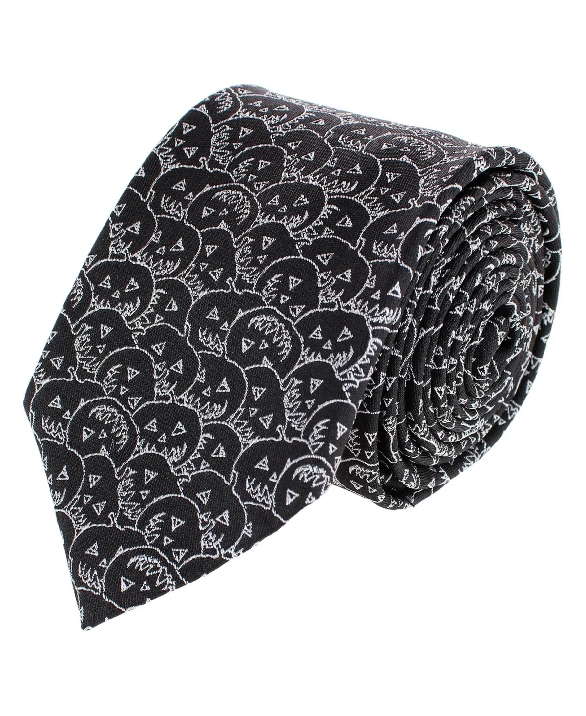 Jack O'Lantern Smiley Silk Slim Tie by Trafalgar