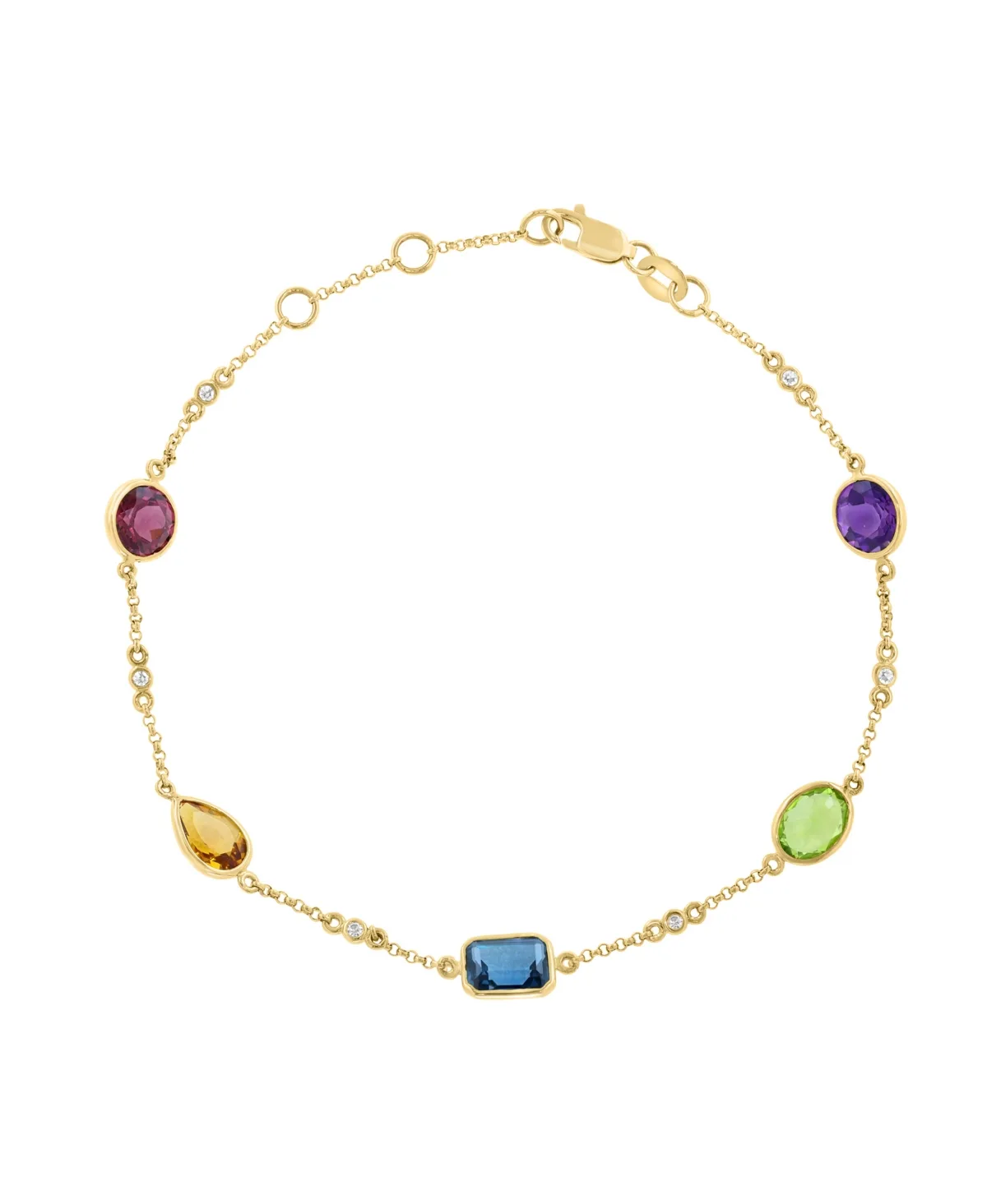 Multi Gemstone Adjustable Bracelet (5-1/5 ct. t.w.) in 14K Yellow Gold by Effy Collection