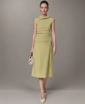 Asymetrical Sweater Top Midi Sweater Skirt by Donna Karan New York