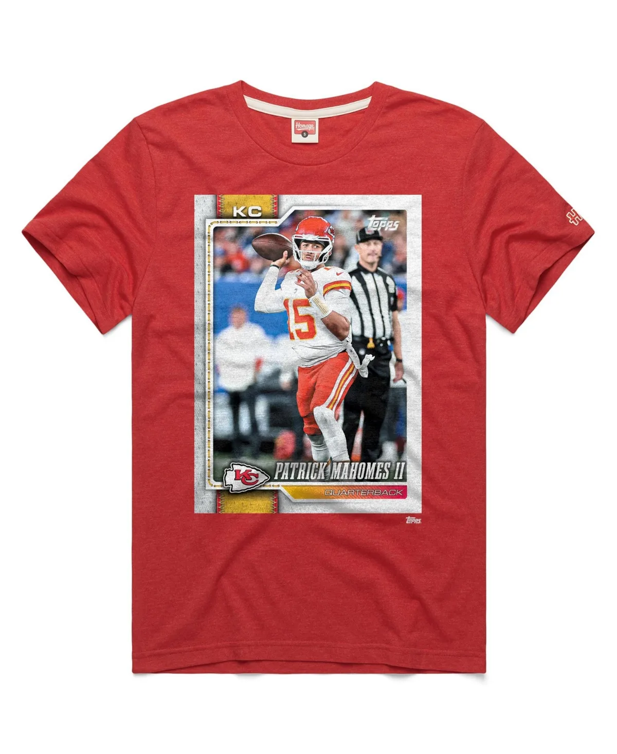 Patrick Mahomes Kansas City Chiefs Nfl Topps Trading Card Tri-Blend T-Shirt by Homage