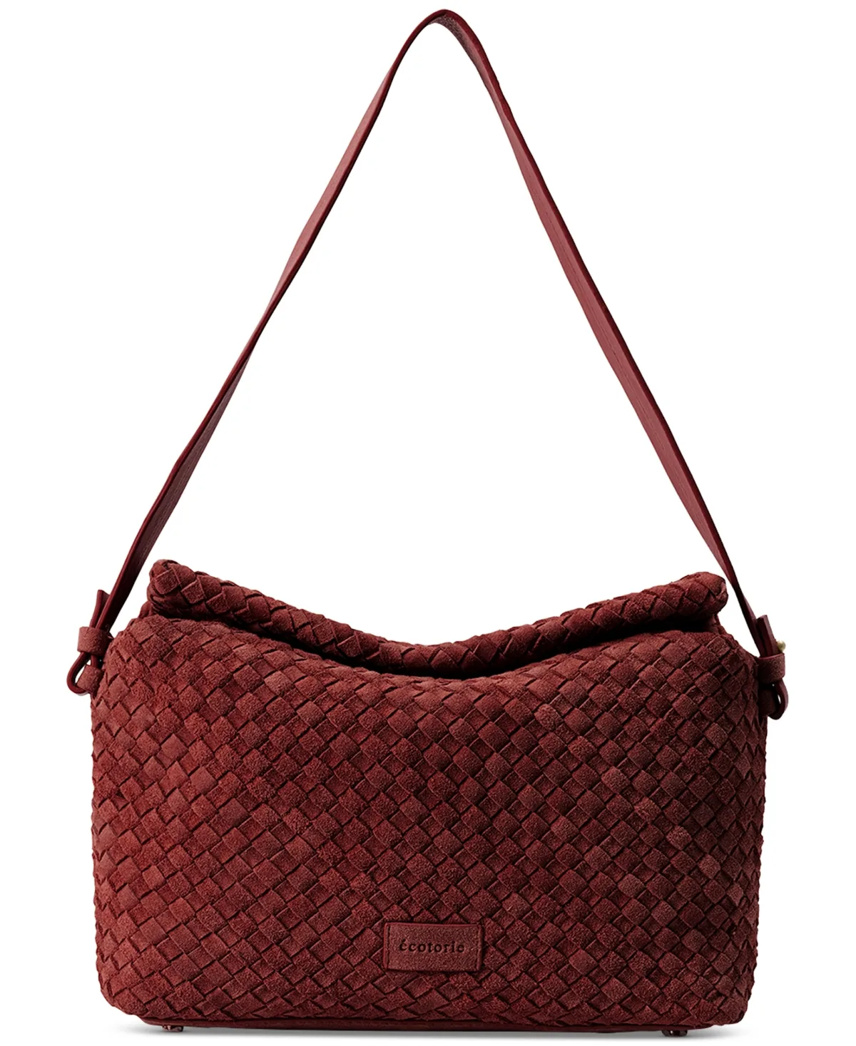 Miranda Suede Intrecciato Weaving Medium Shoulder Handbag