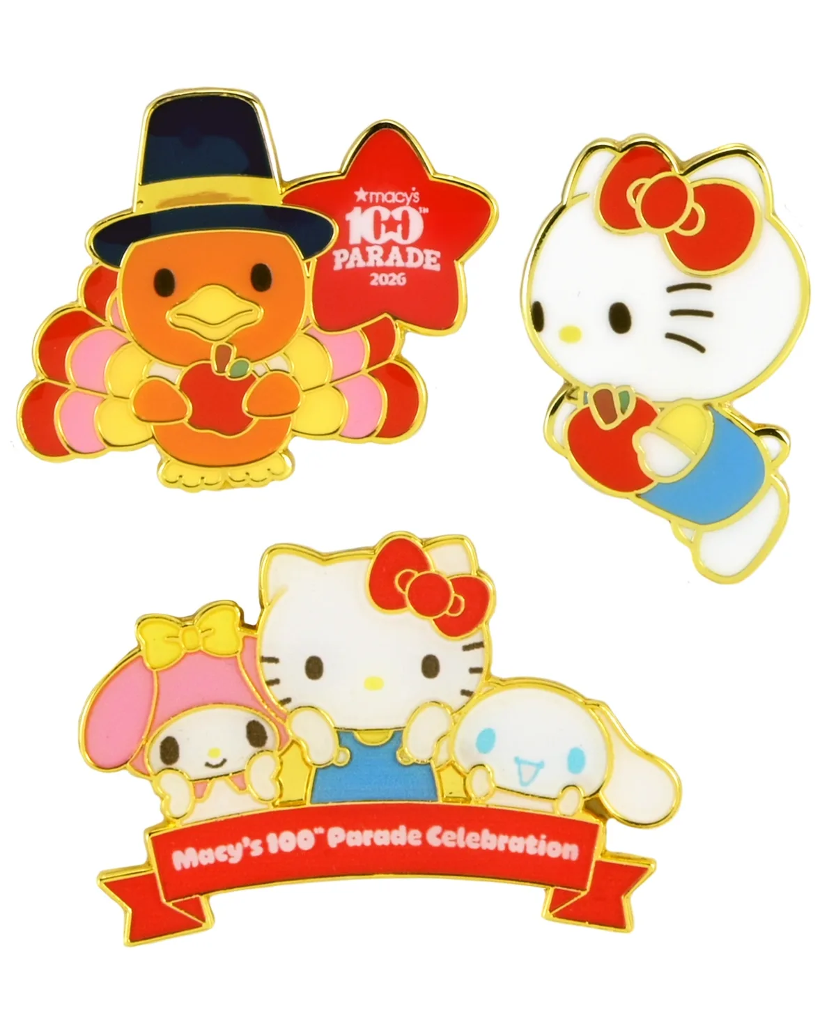Hello Kitty Enamel Pin, 3-Piece Set by Kidrobot