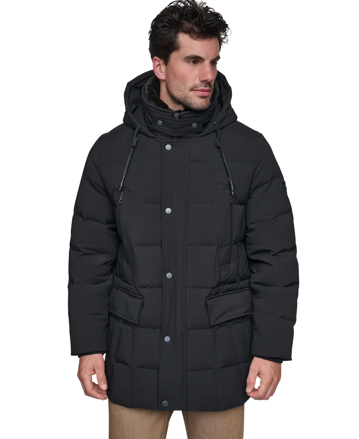Quilted Fur Collar Parka Jacket