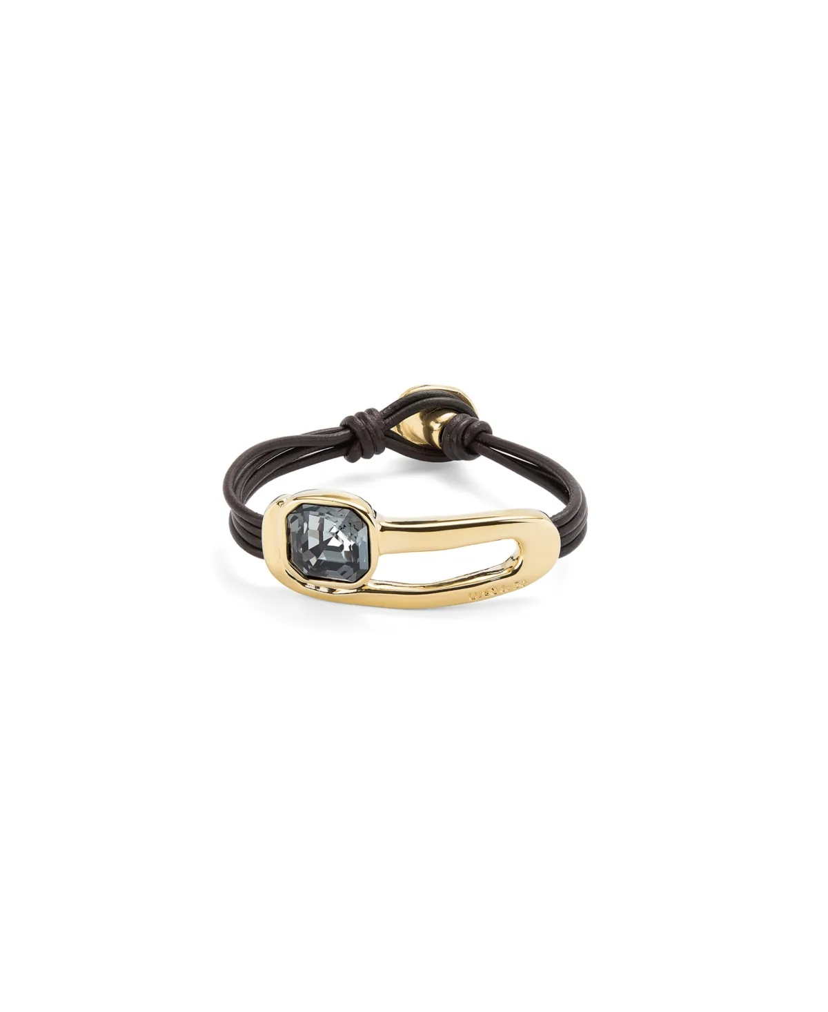 Leather Bracelet with Black Details by Unode50