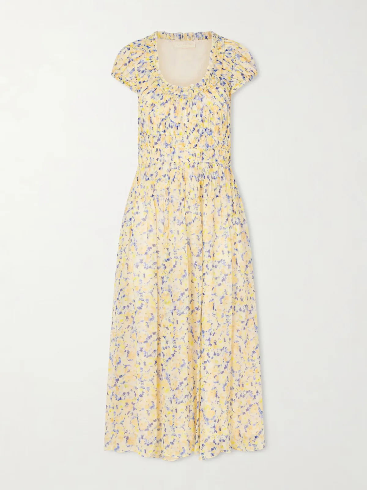 - Calliope Floral-print Silk-crepon Midi Dress -
