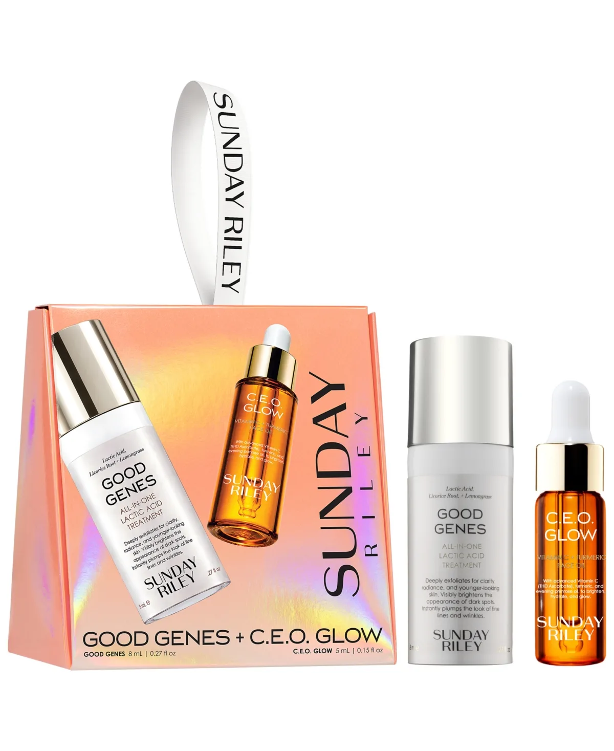 2-Piece Good Genes All-In-One Lactic Acid Treatment + C.E.O. Glow Oil Ornament Kit by Sunday Riley