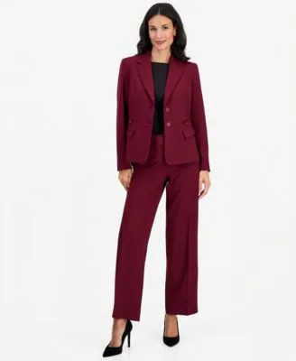 Stretch Wide Leg 2 Piece Pant Suit