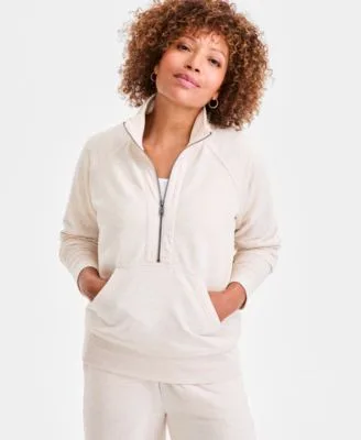 Luxsoft Fleece Half Zip Sweatshirt by Style & Co