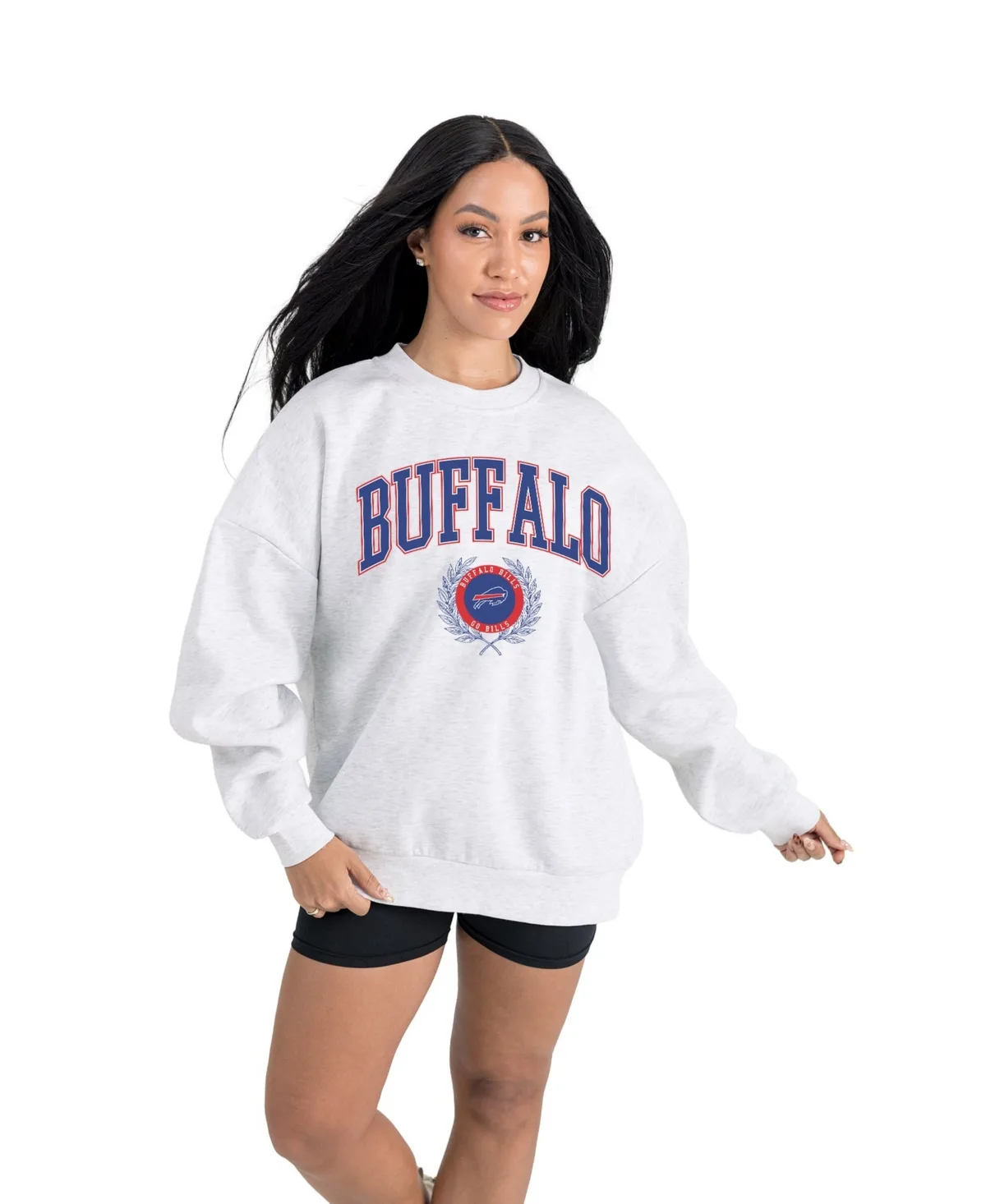 Buffalo Bills Traditional Logo Oversized Premium Fleece Pullover Sweatshirt