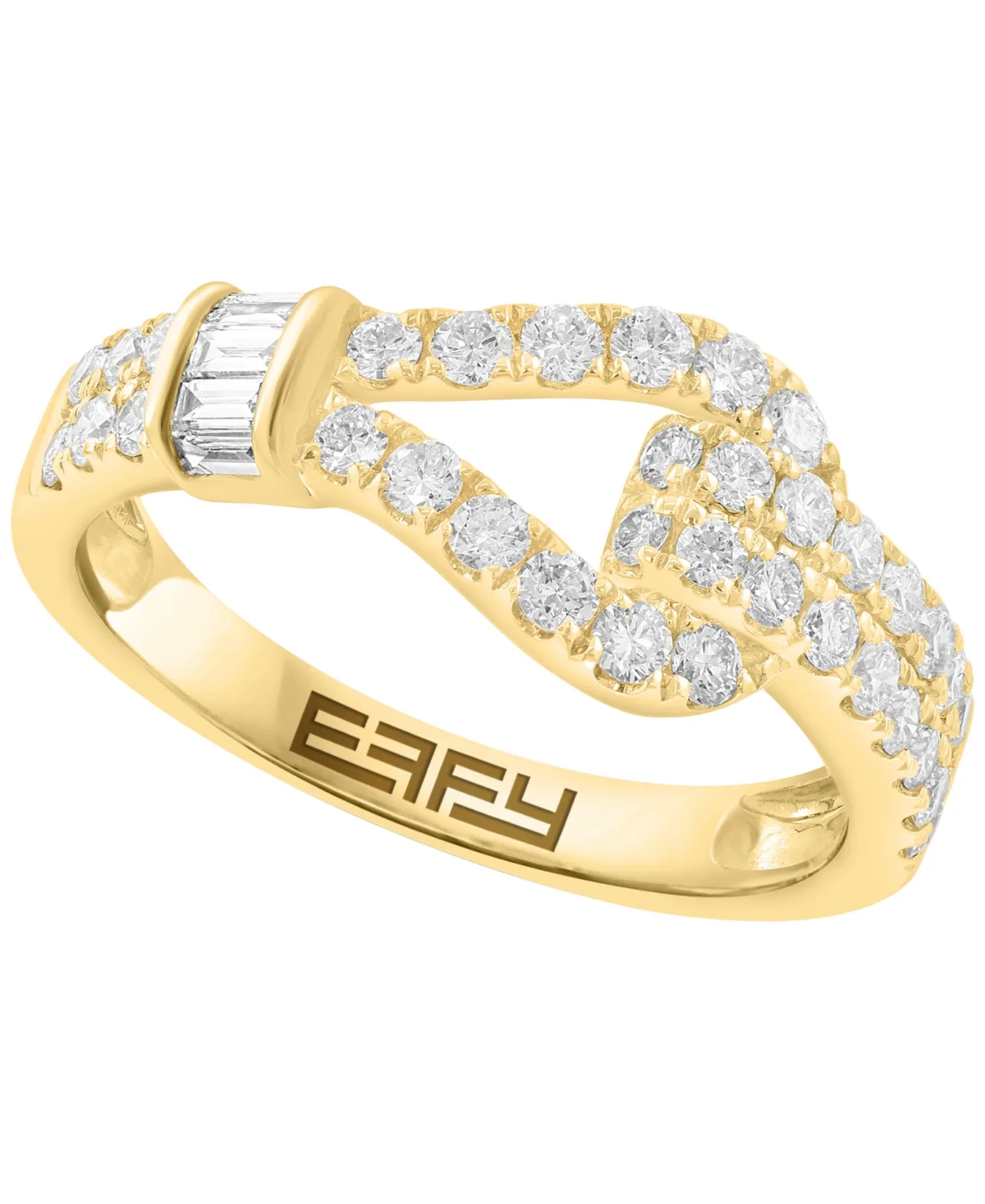 Baguette and Round Diamond Ring (5/8 ct. t.w.) in 14K Yellow Gold by Effy Collection