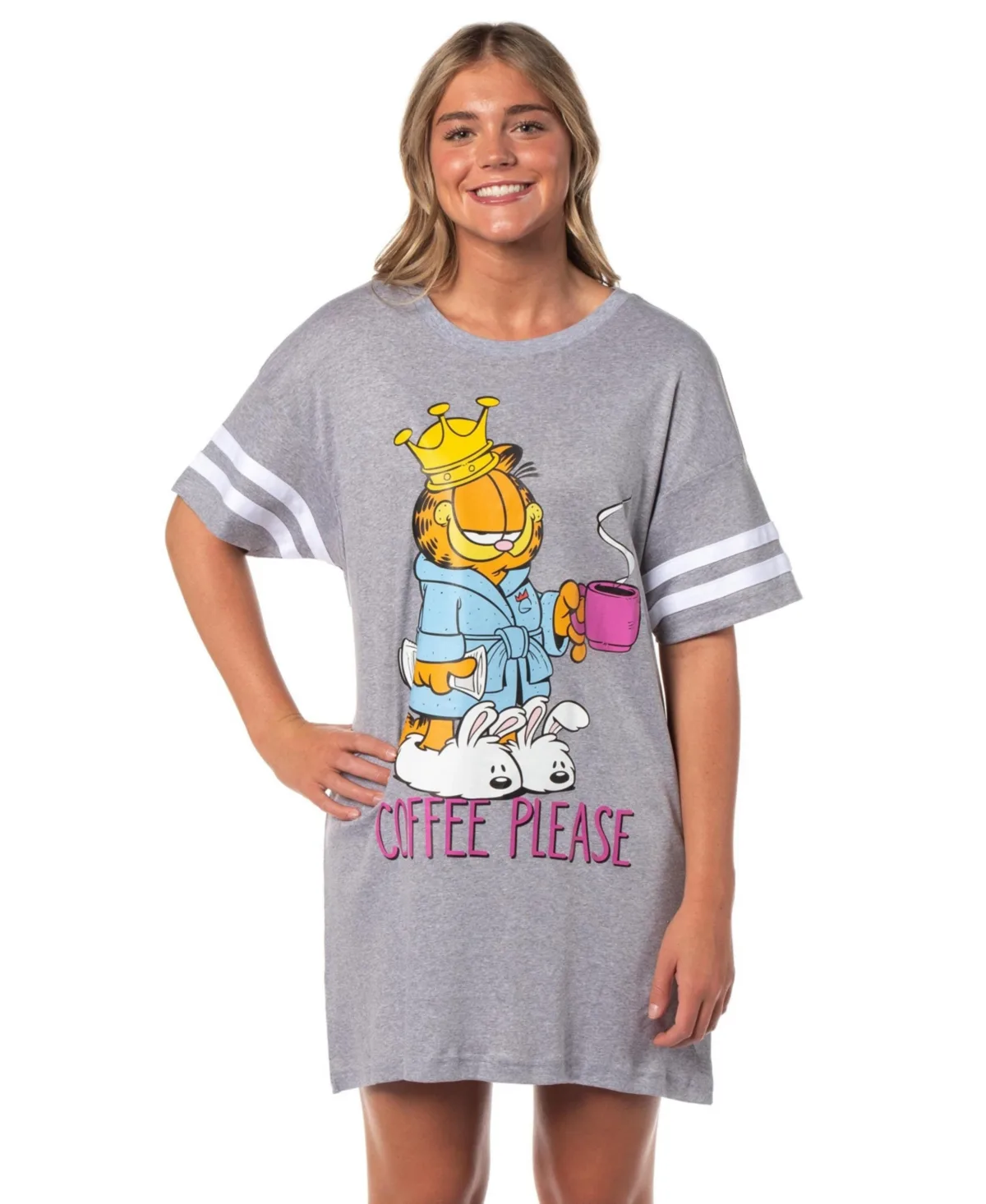 Comic Coffee Please Nightgown Pajama Shirt Dress by Garfield
