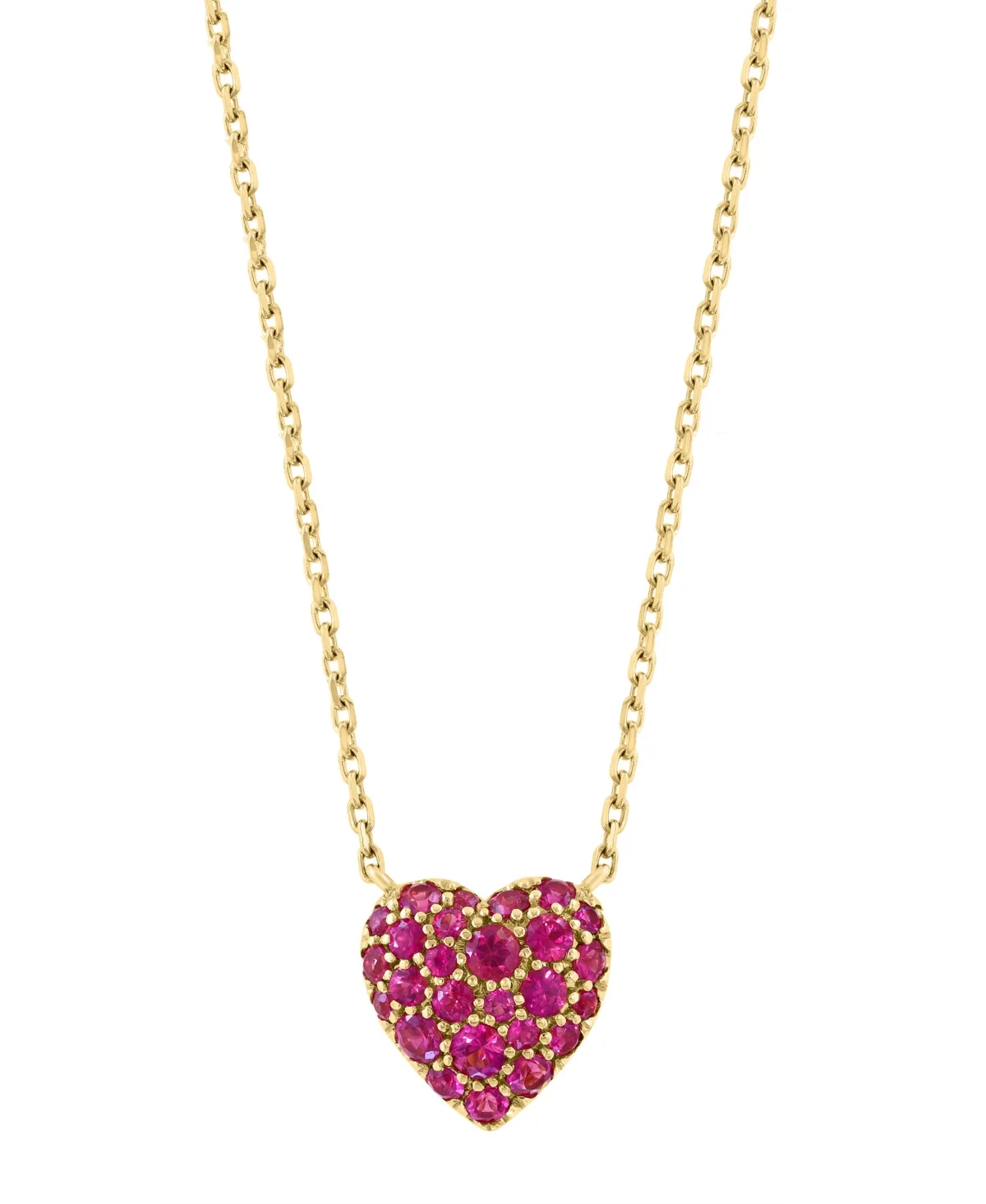 Ruby Heart Pendant Necklace (3/4 ct. t.w.) in 14k Yellow Gold