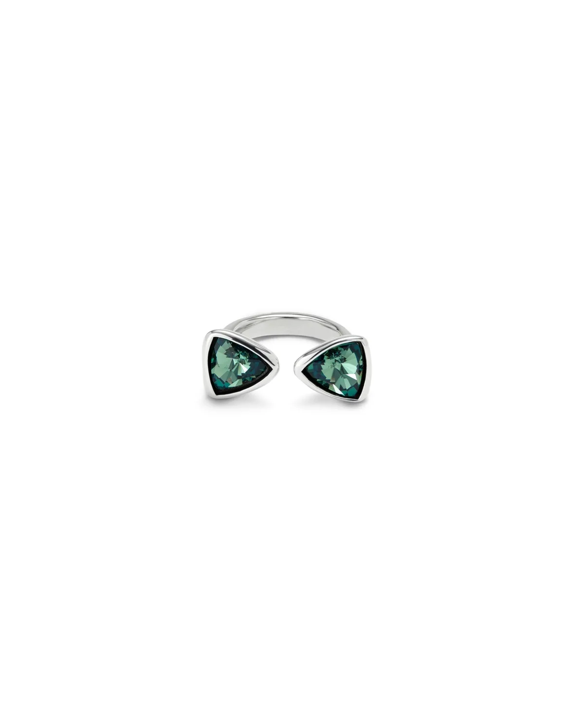 Ring with Two Green Crystals by Unode50