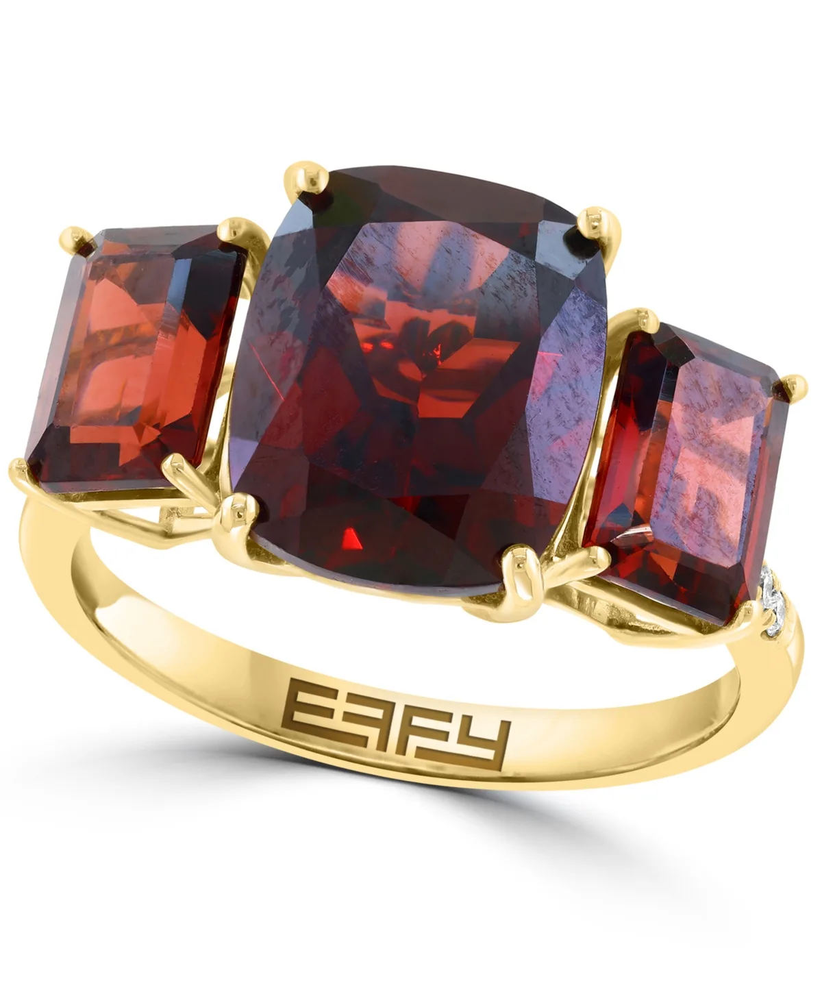 Diamond and Garnet Cocktail Ring (1/10 ct. t.w. Diamond and 5-3/8 ct. t.w. Garnet) in 14k Yellow Gold by Effy Collection