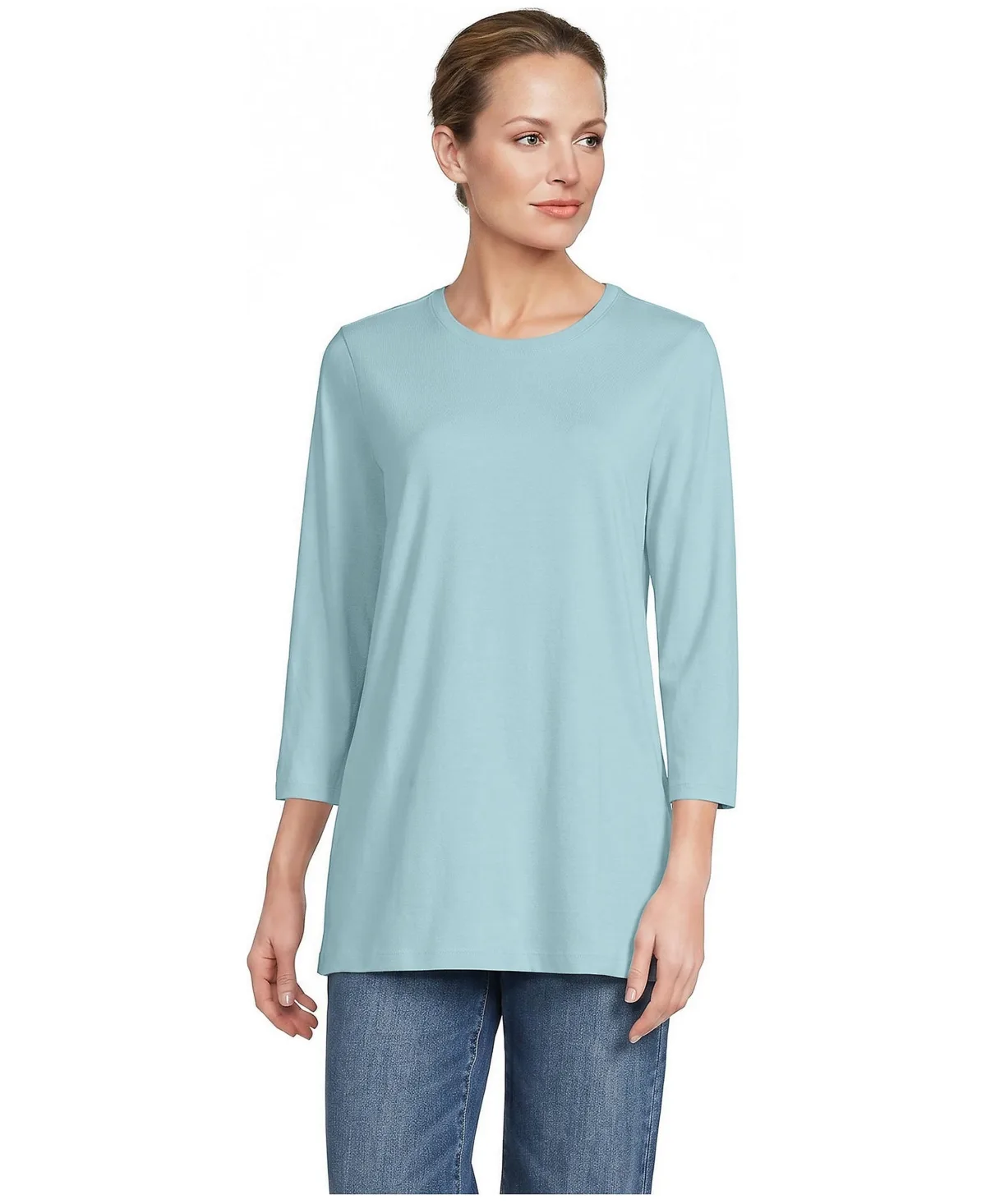 3/4 Sleeve Cotton Supima Tunic by Lands' End