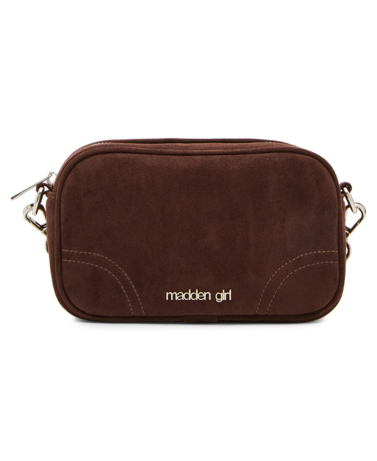 Faux Suede Small Adjustable Strap Crossbody Camera Handbag by Madden Girl