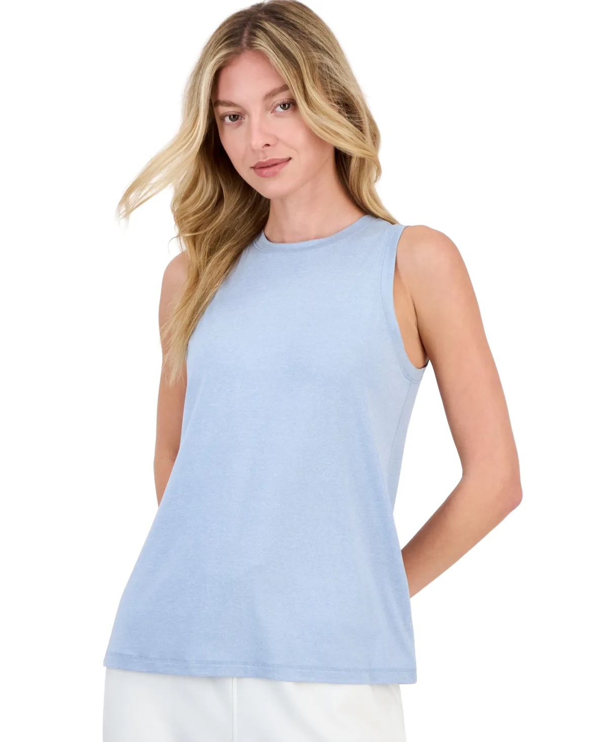 Performance Essential Relaxed-Fit Crewneck Sleeveless Tank Top by Id Ideology