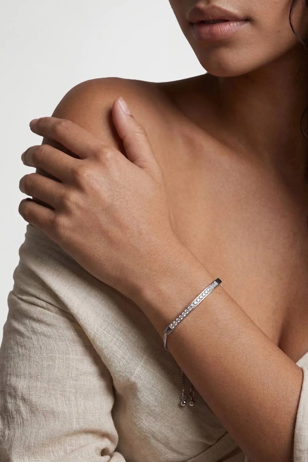Embellished Bangle Toggle Bracelet by boohoo