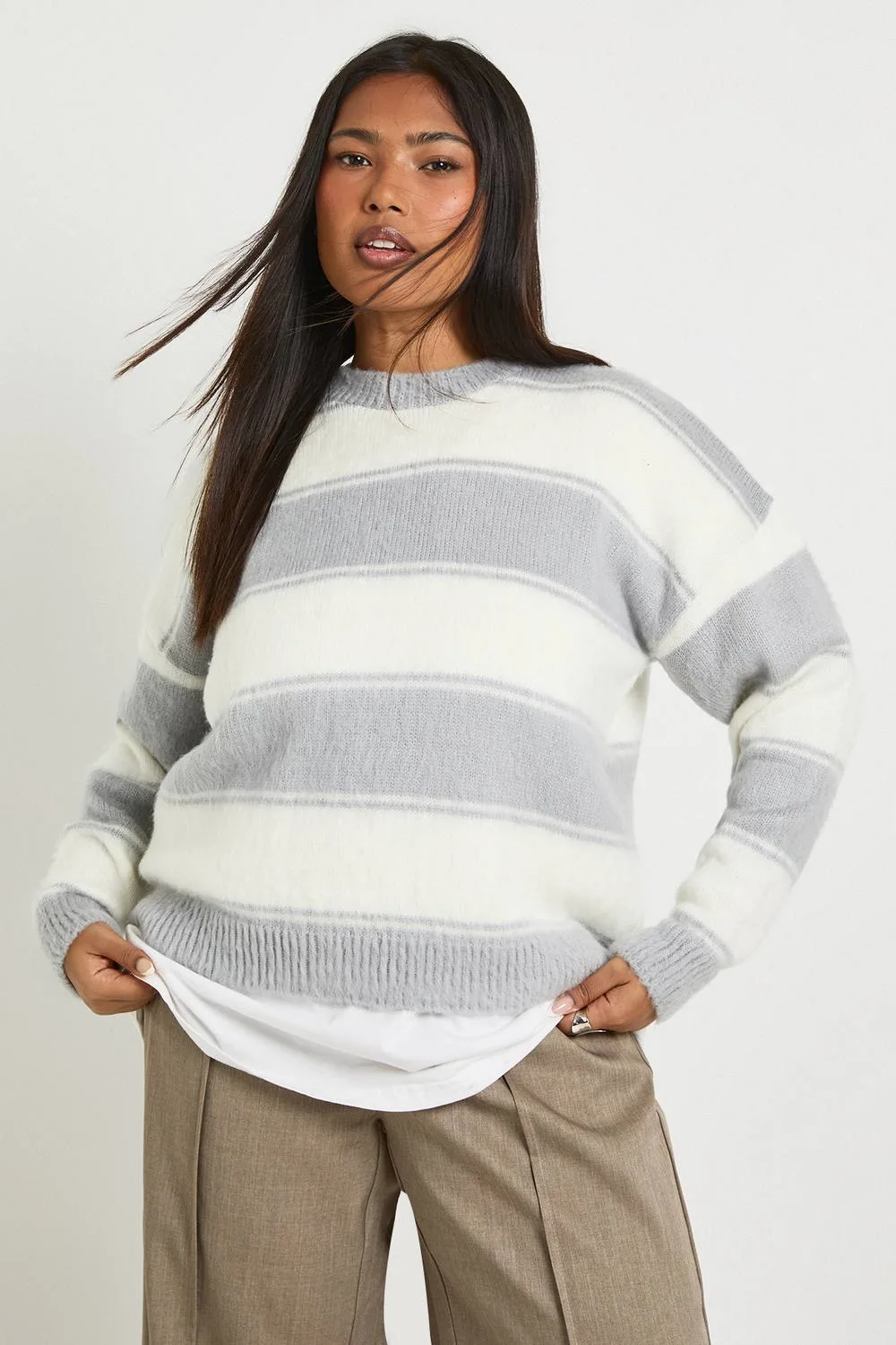 Oversized Marl Stripe Jumper