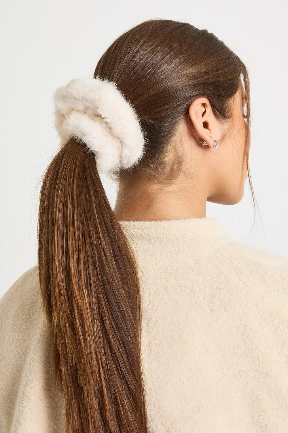 Faux Fur Large Scrunchie by boohoo