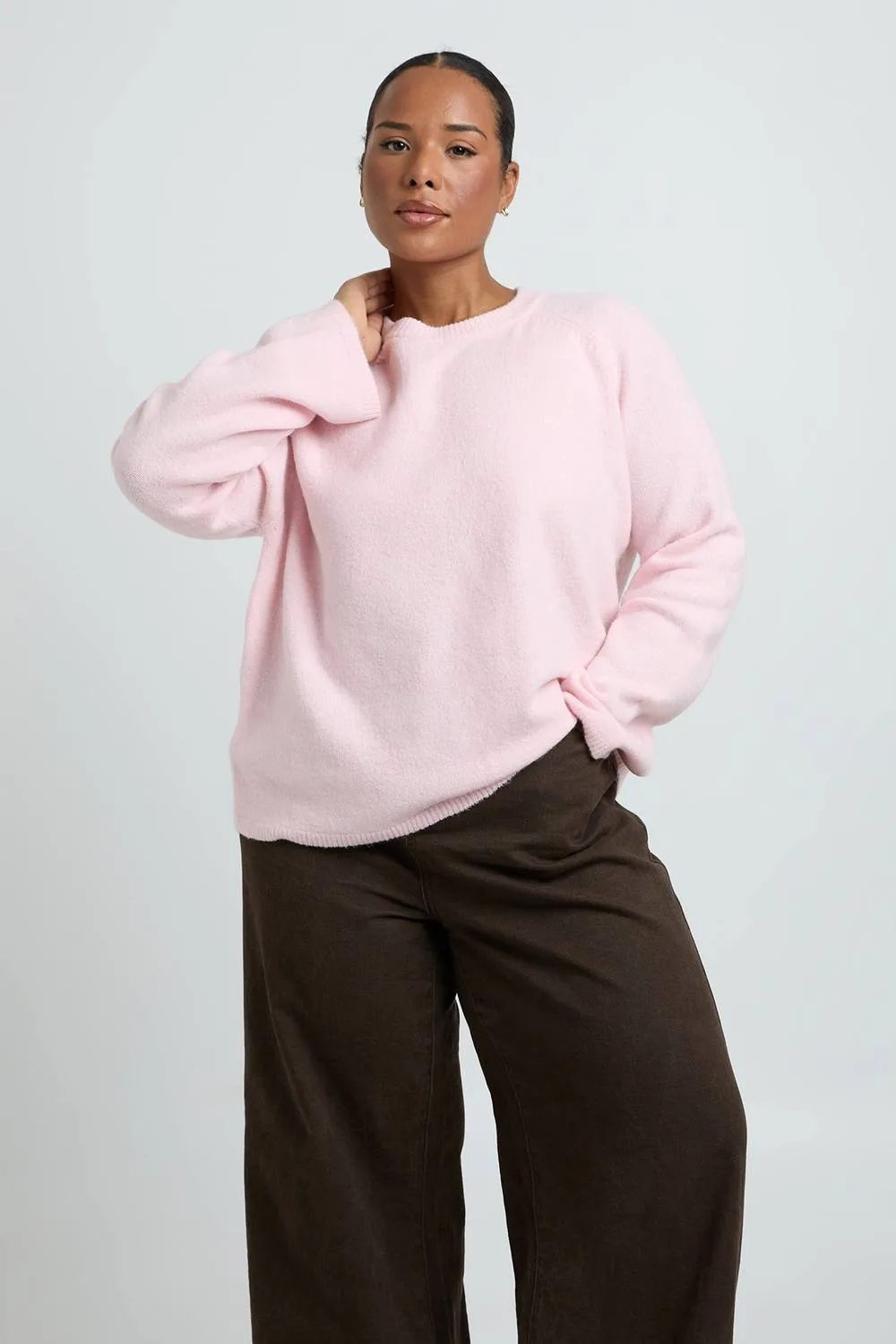 Bow Detail Oversized Knitted Jumper